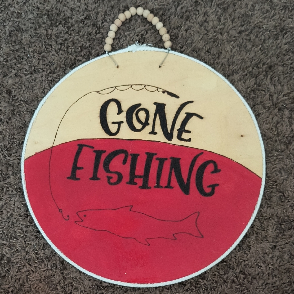 Gone Fishing Wall Sign